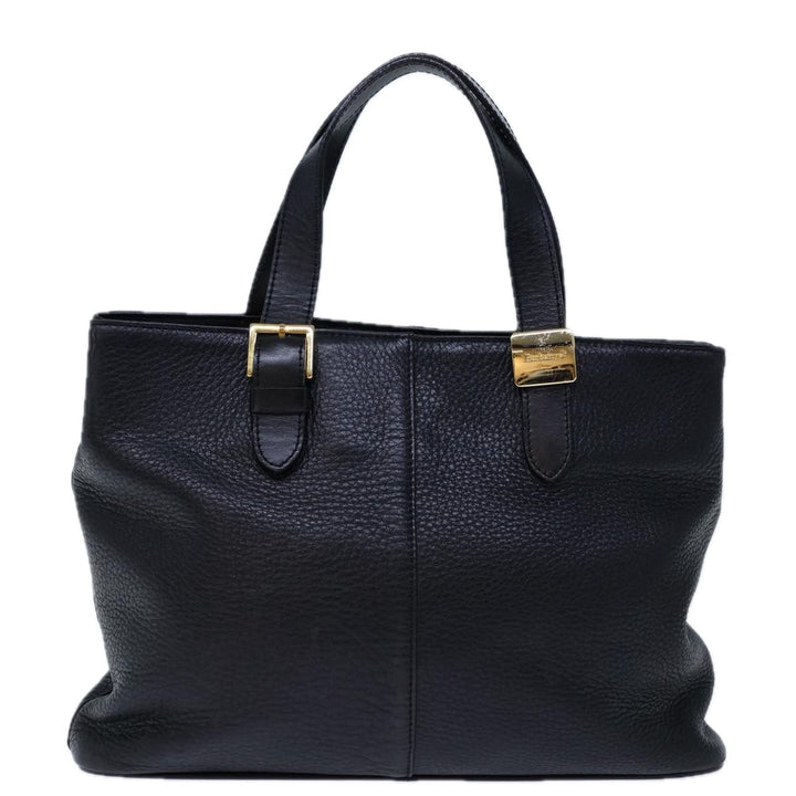 BurberrySs Hand Bag Leather Black Auth 72760