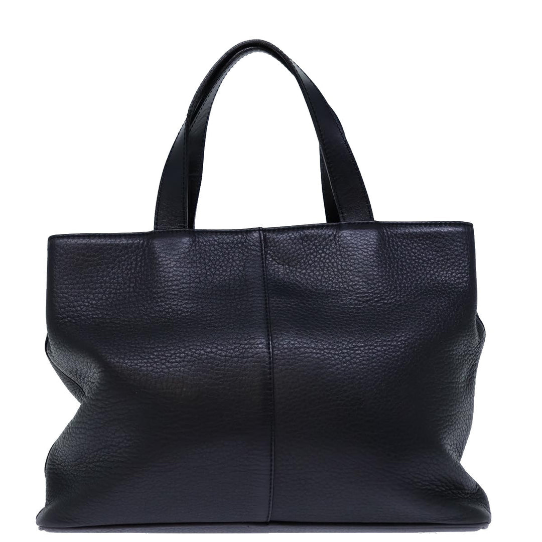 BurberrySs Hand Bag Leather Black Auth 72760