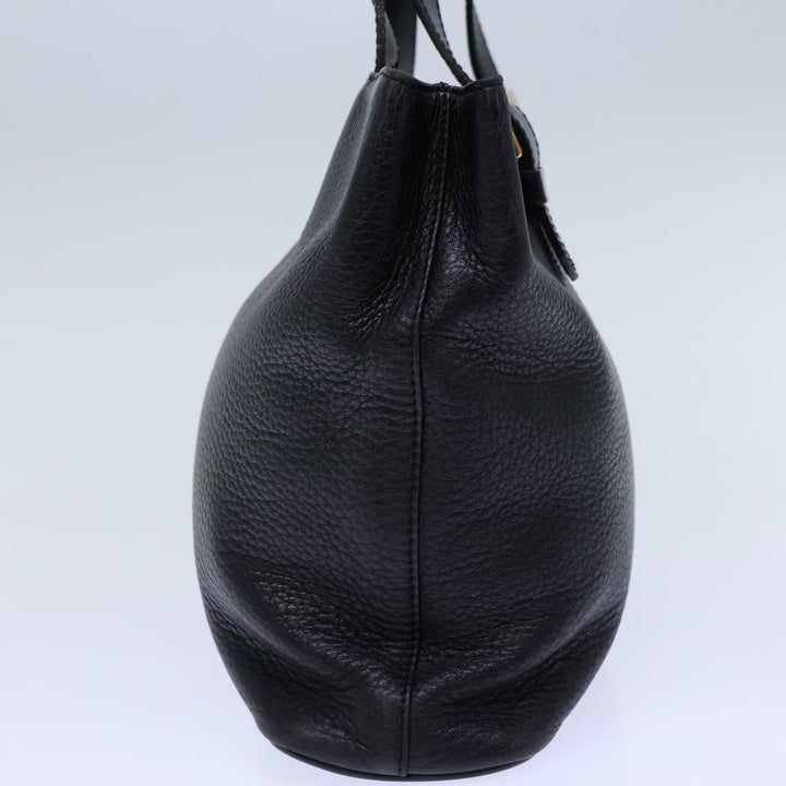 BurberrySs Hand Bag Leather Black Auth 72760