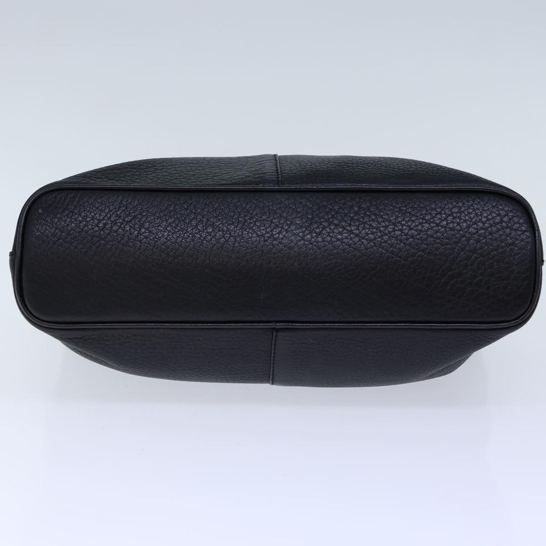 BurberrySs Hand Bag Leather Black Auth 72760