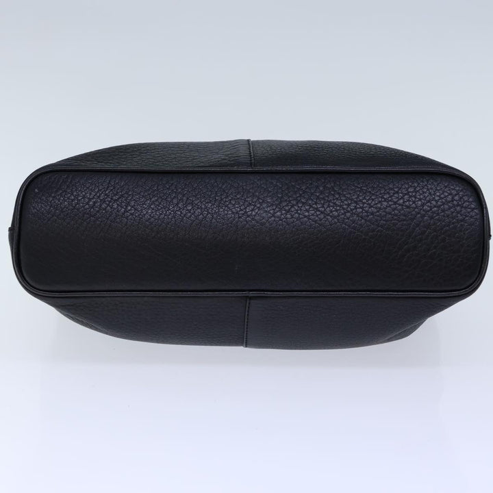 BurberrySs Hand Bag Leather Black Auth 72760