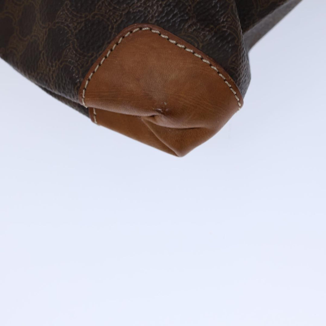 Celine Macadam Canvas Hand Bag PVC Brown Auth 72761
