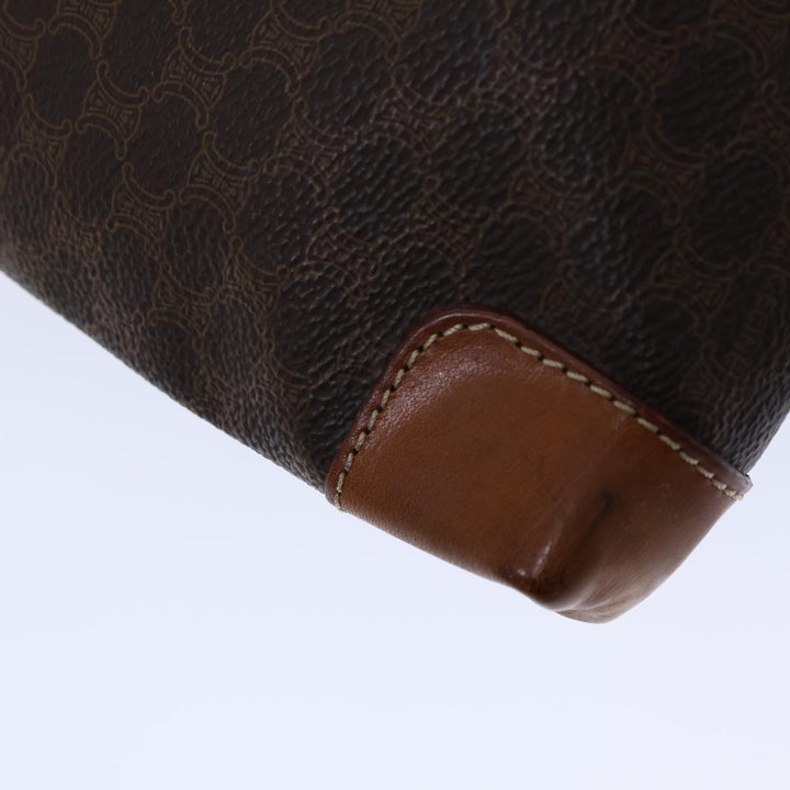 Celine Macadam Canvas Hand Bag PVC Brown Auth 72761
