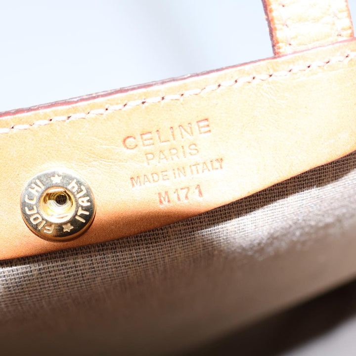 Celine Macadam Canvas Hand Bag PVC Brown Auth 72761