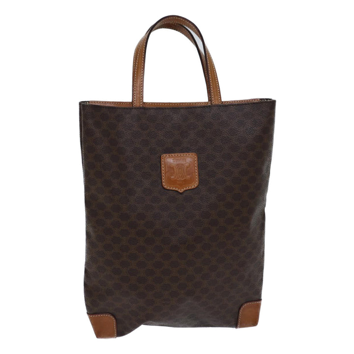 Celine Macadam Canvas Hand Bag PVC Brown Auth 72761