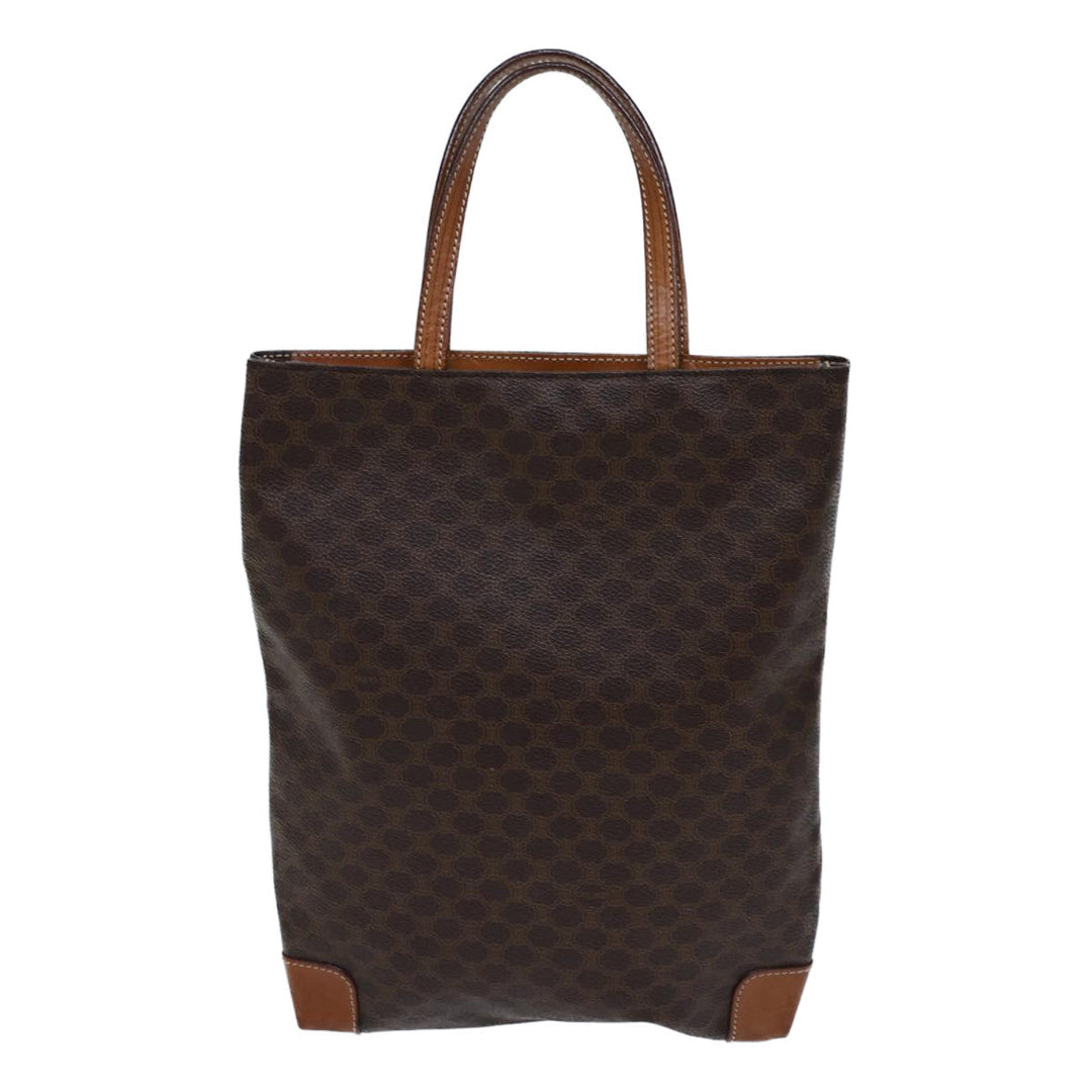 Celine Macadam Canvas Hand Bag PVC Brown Auth 72761