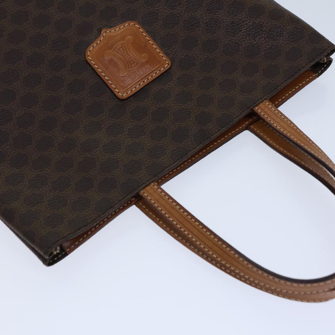 Celine Macadam Canvas Hand Bag PVC Brown Auth 72761
