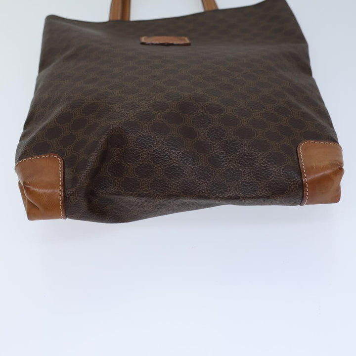 Celine Macadam Canvas Hand Bag PVC Brown Auth 72761