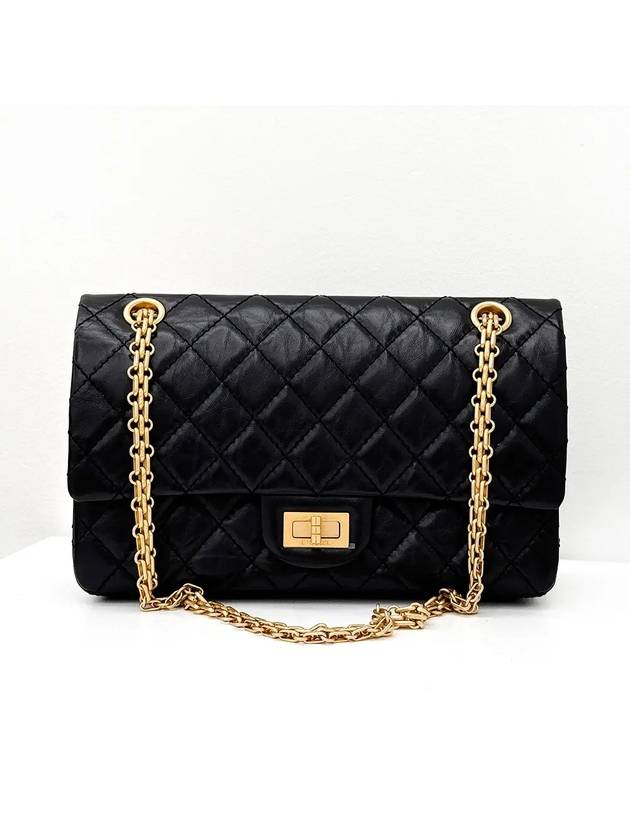 2.55 Flap Chain Medium Shoulder Bag Black Chanel
