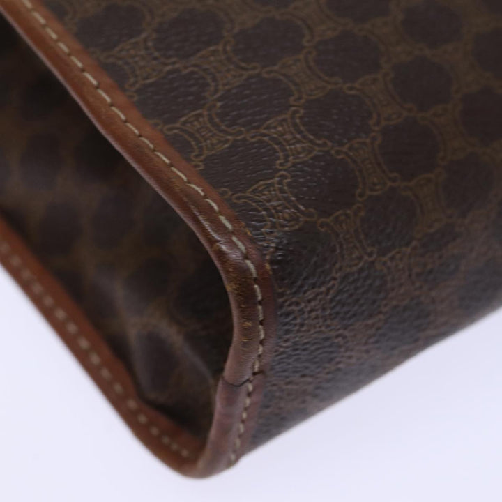 Celine Macadam Canvas Clutch Bag PVC Brown Auth 72806