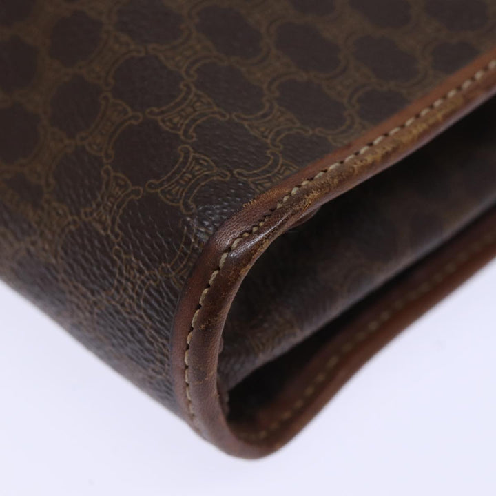 Celine Macadam Canvas Clutch Bag PVC Brown Auth 72806
