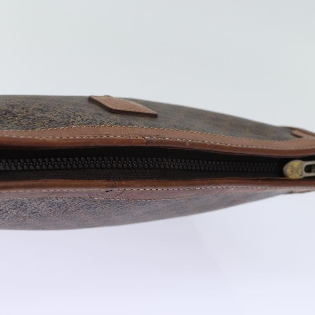 Celine Macadam Canvas Clutch Bag PVC Brown Auth 72806