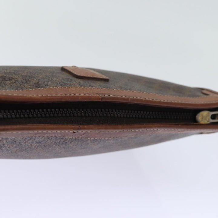 Celine Macadam Canvas Clutch Bag PVC Brown Auth 72806