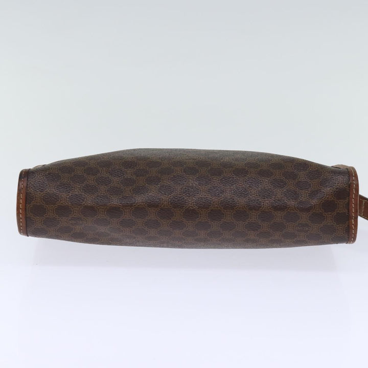 Celine Macadam Canvas Clutch Bag PVC Brown Auth 72806