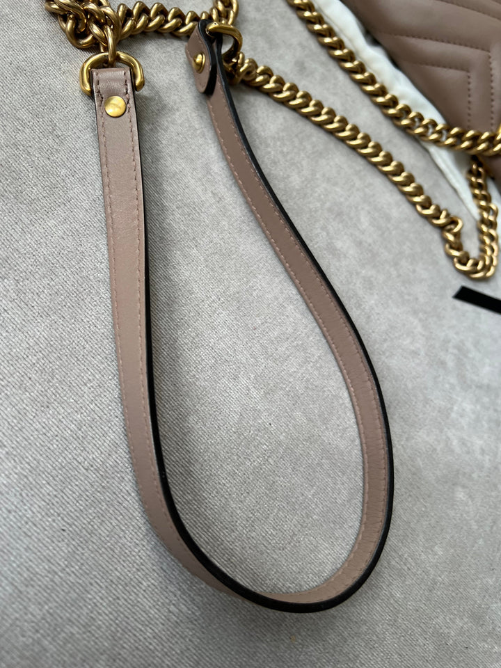 Gucci GG Dusty Pink Marmont Medium Shoulder Bag (RRP £2,070)