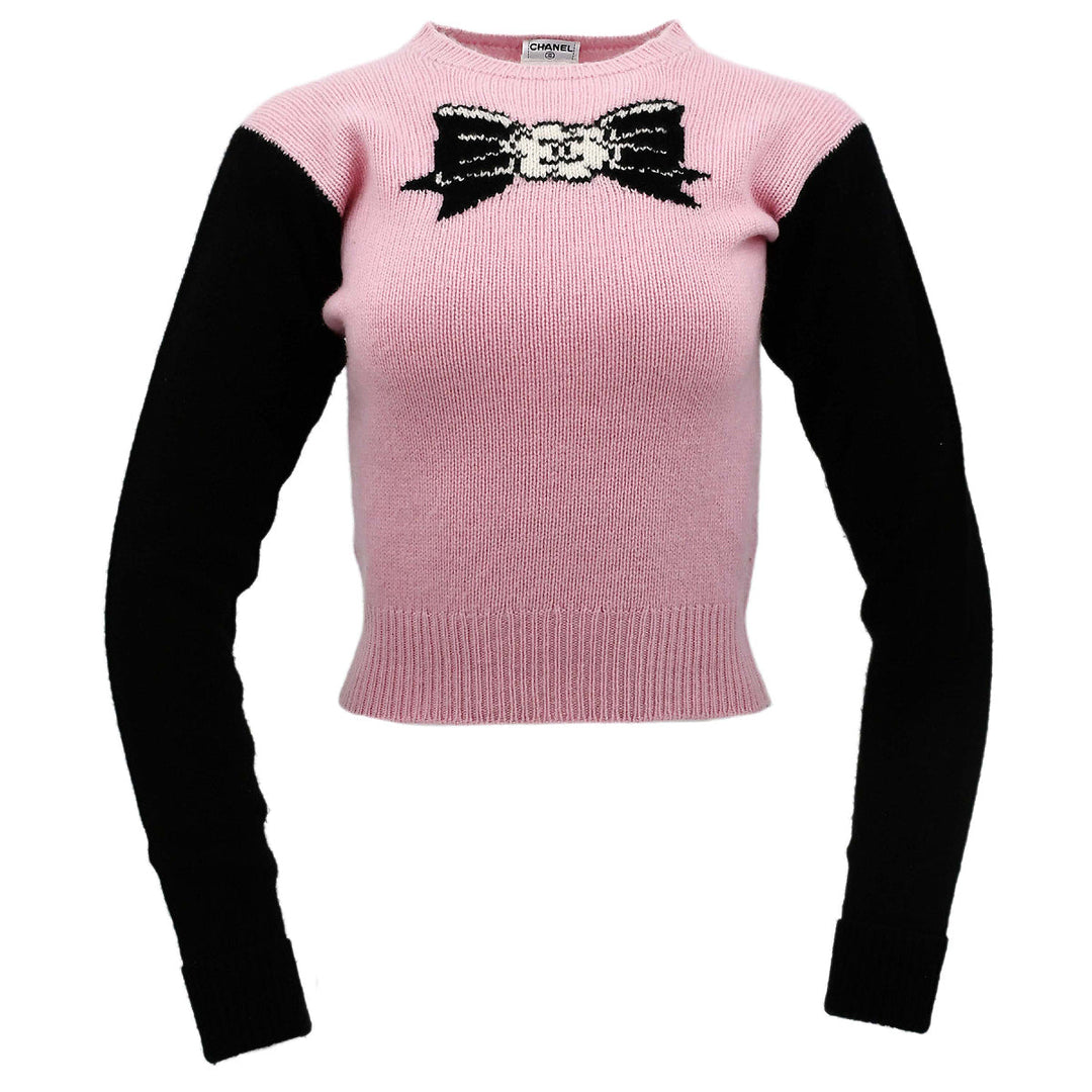 Top Quality Chanel Fall 1995 bow-print cashmere jumper #38