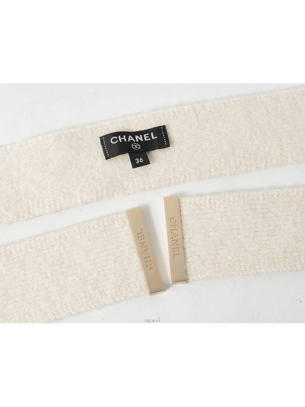 Cashmere sleeveless belted cardigan ivory 36 74344 Chanel