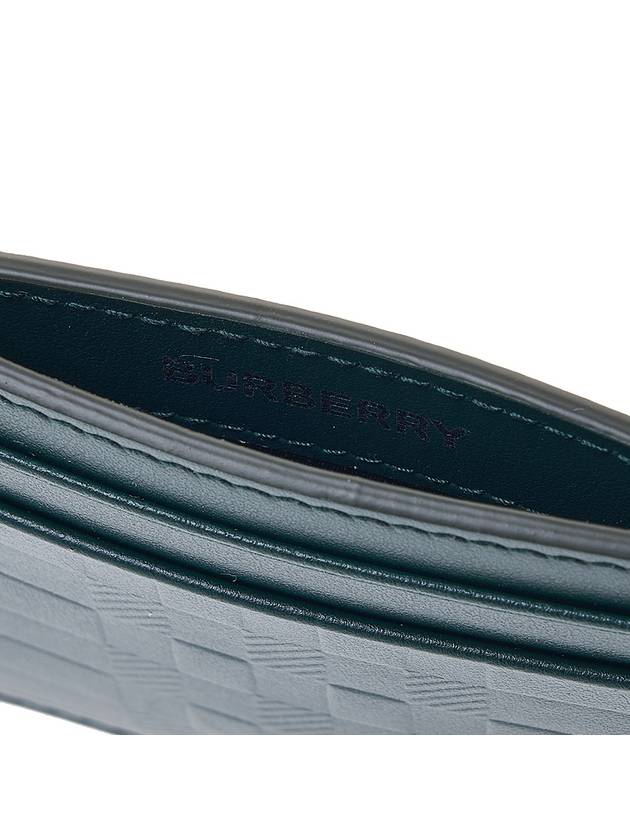 Burberry Embossed Check Card Wallet Green