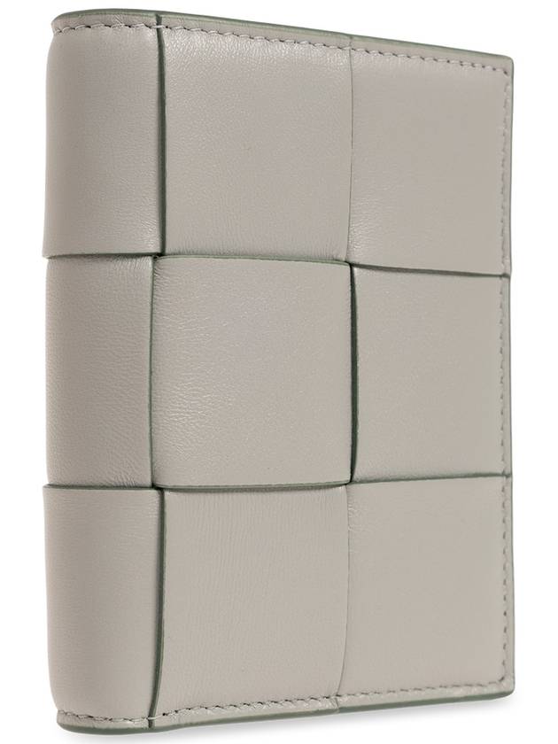 Bottega veneta Cassette Zipper Small Leather Half Wallet Grey