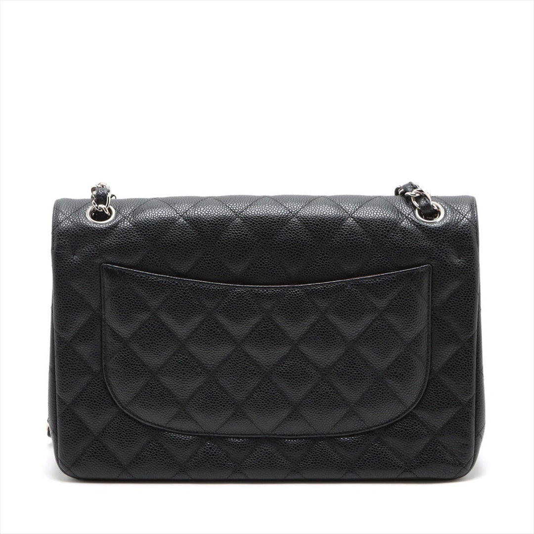 Top Quality Chanel DECAMATRASSE 30  Caviar S Double Flap Double Chain Bag Black Silver  15th A58600