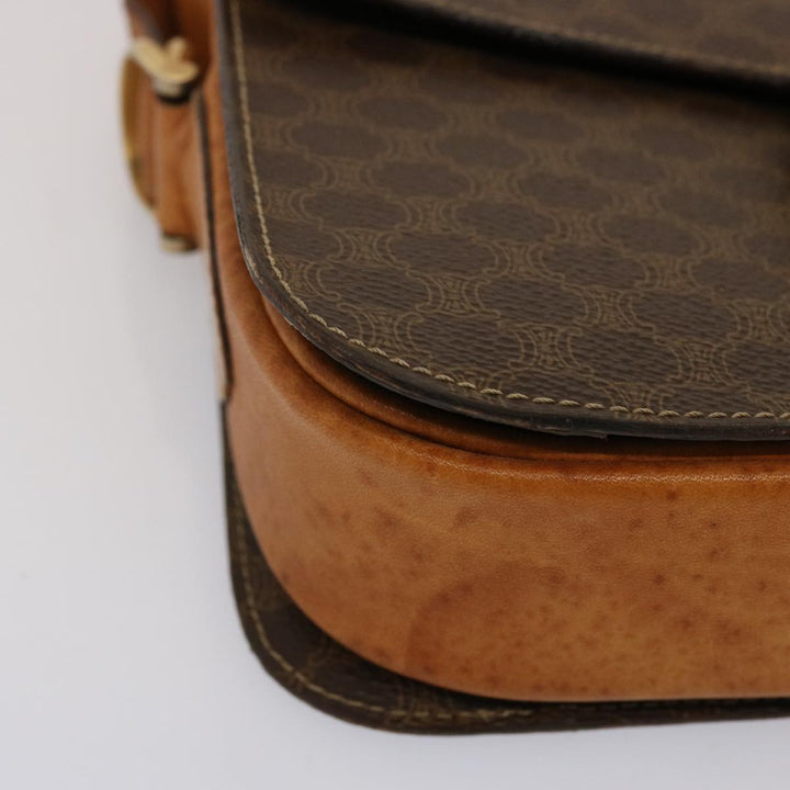 Celine Macadam Canvas Shoulder Bag PVC Brown Auth 73006