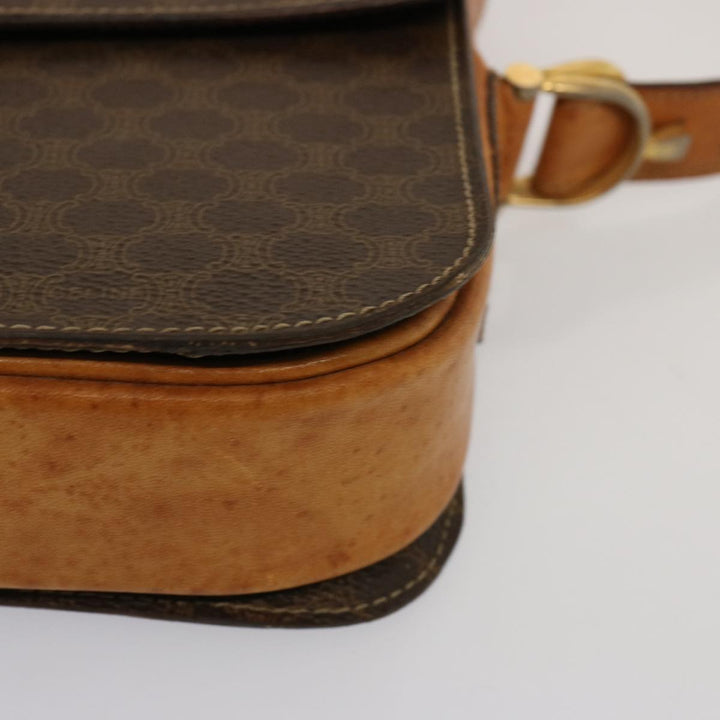 Celine Macadam Canvas Shoulder Bag PVC Brown Auth 73006