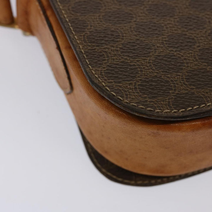 Celine Macadam Canvas Shoulder Bag PVC Brown Auth 73006