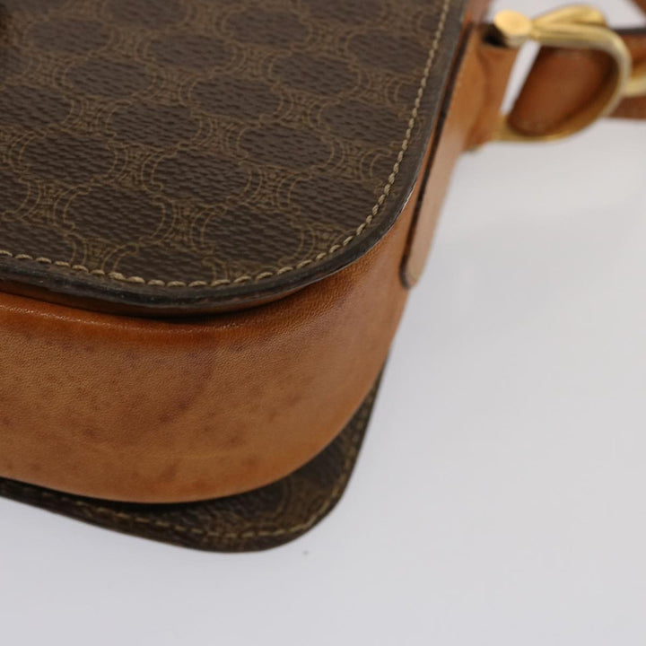 Celine Macadam Canvas Shoulder Bag PVC Brown Auth 73006