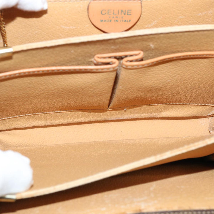 Celine Macadam Canvas Shoulder Bag PVC Brown Auth 73006