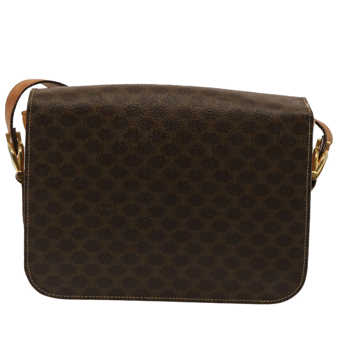 Celine Macadam Canvas Shoulder Bag PVC Brown Auth 73006