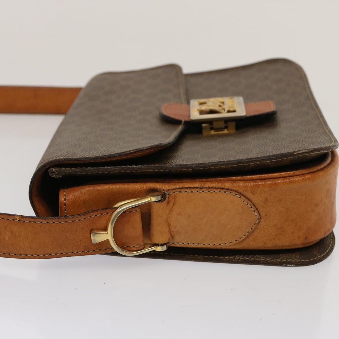 Celine Macadam Canvas Shoulder Bag PVC Brown Auth 73006