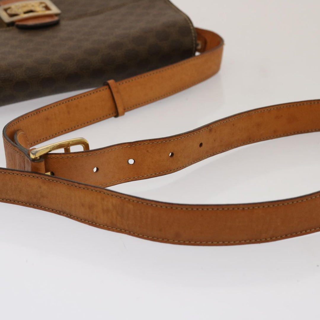 Celine Macadam Canvas Shoulder Bag PVC Brown Auth 73006