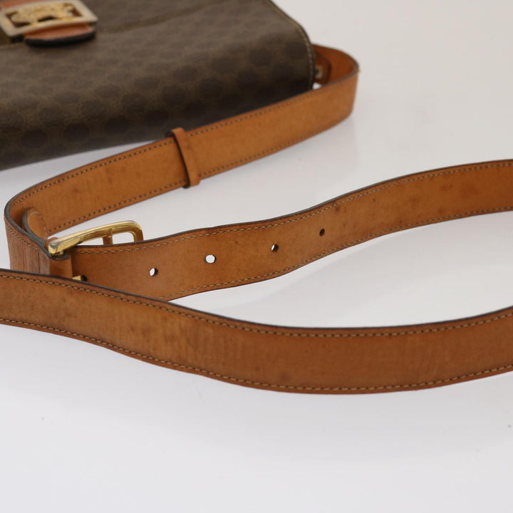 Celine Macadam Canvas Shoulder Bag PVC Brown Auth 73006