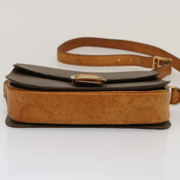 Celine Macadam Canvas Shoulder Bag PVC Brown Auth 73006