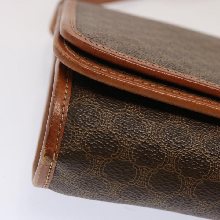 Celine Macadam Canvas Shoulder Bag PVC Brown Auth 73007