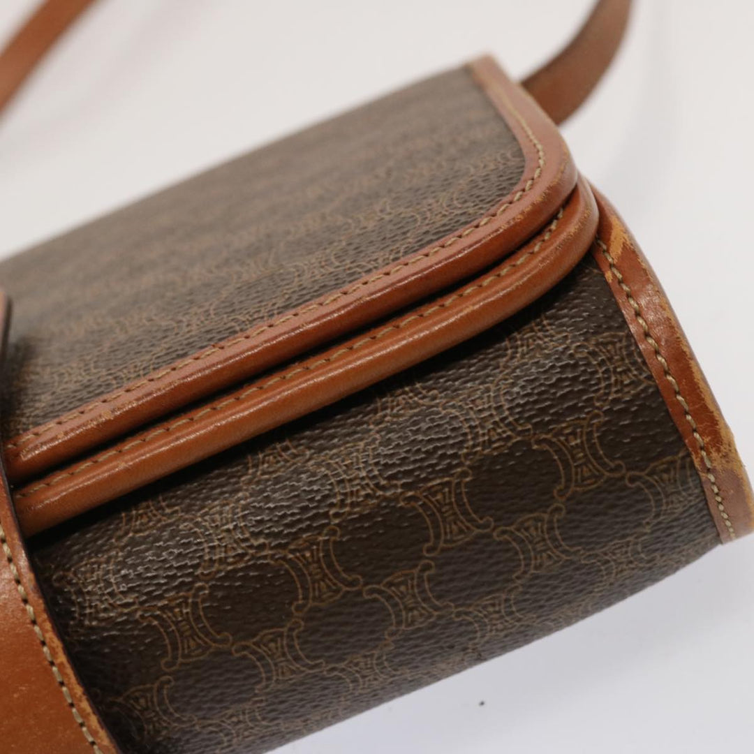 Celine Macadam Canvas Shoulder Bag PVC Brown Auth 73007