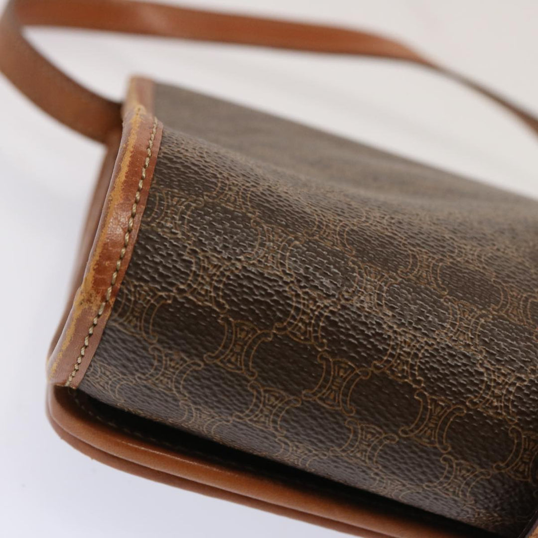 Celine Macadam Canvas Shoulder Bag PVC Brown Auth 73007