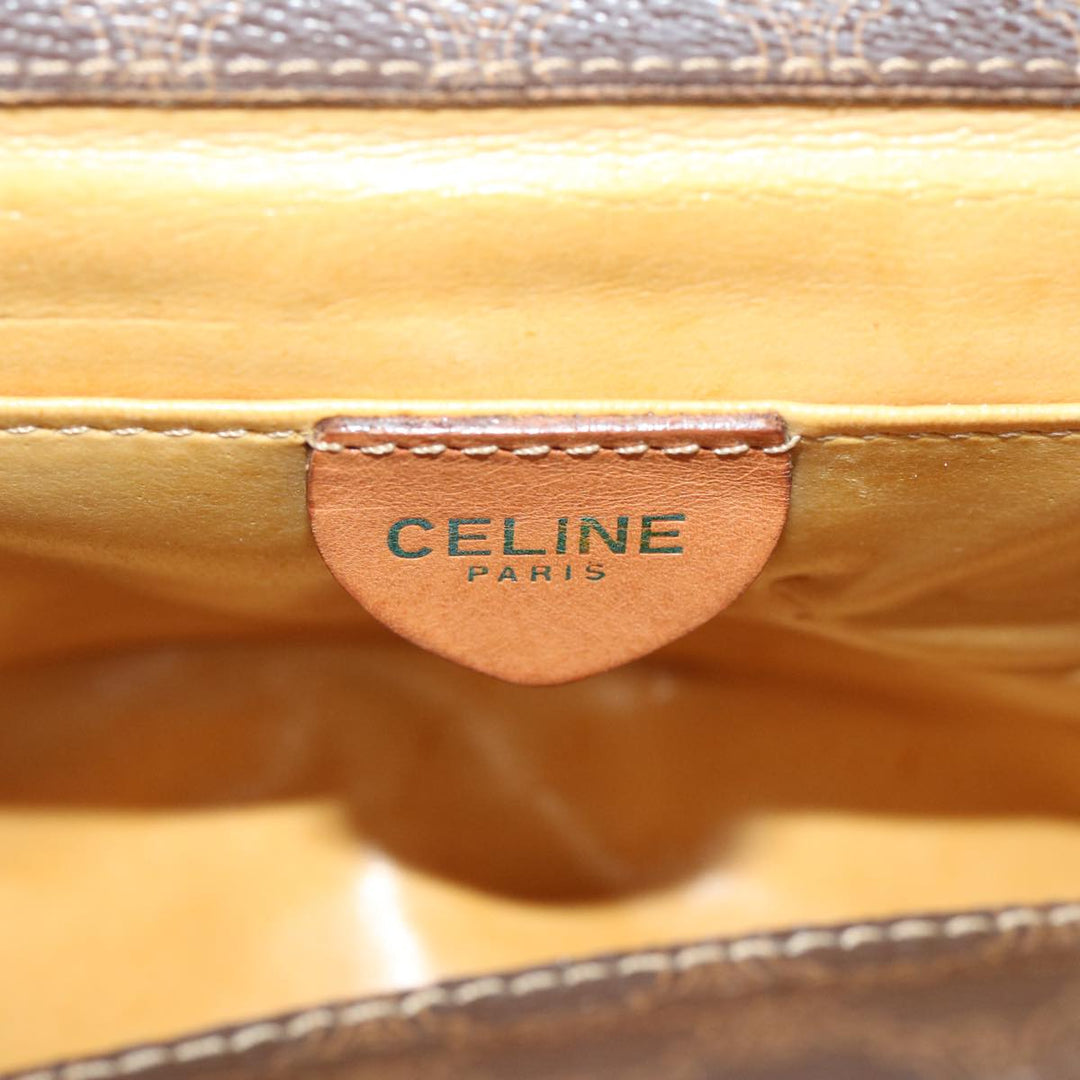 Celine Macadam Canvas Shoulder Bag PVC Brown Auth 73007