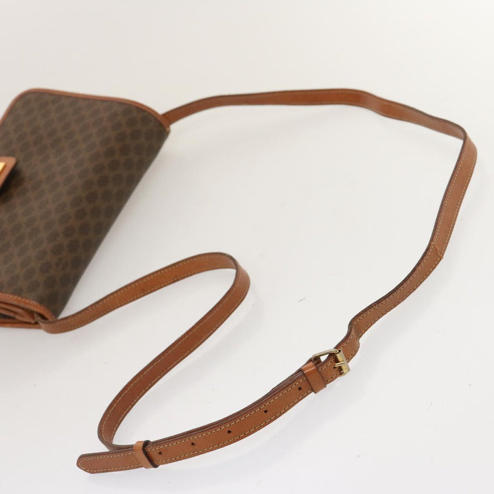 Celine Macadam Canvas Shoulder Bag PVC Brown Auth 73007
