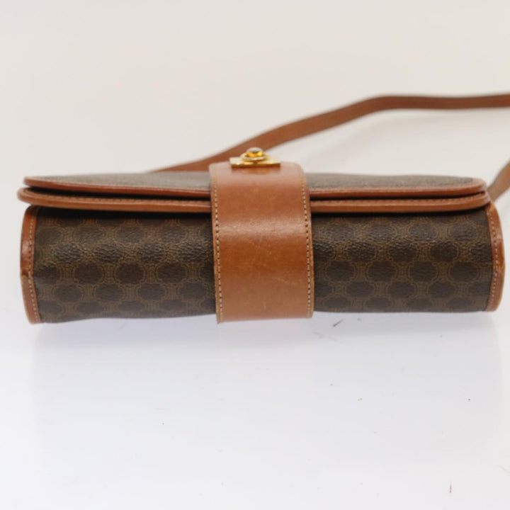 Celine Macadam Canvas Shoulder Bag PVC Brown Auth 73007