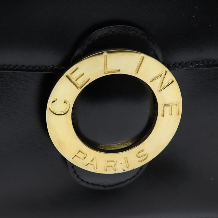 Celine Hand Bag Leather 2way Black Auth 73008