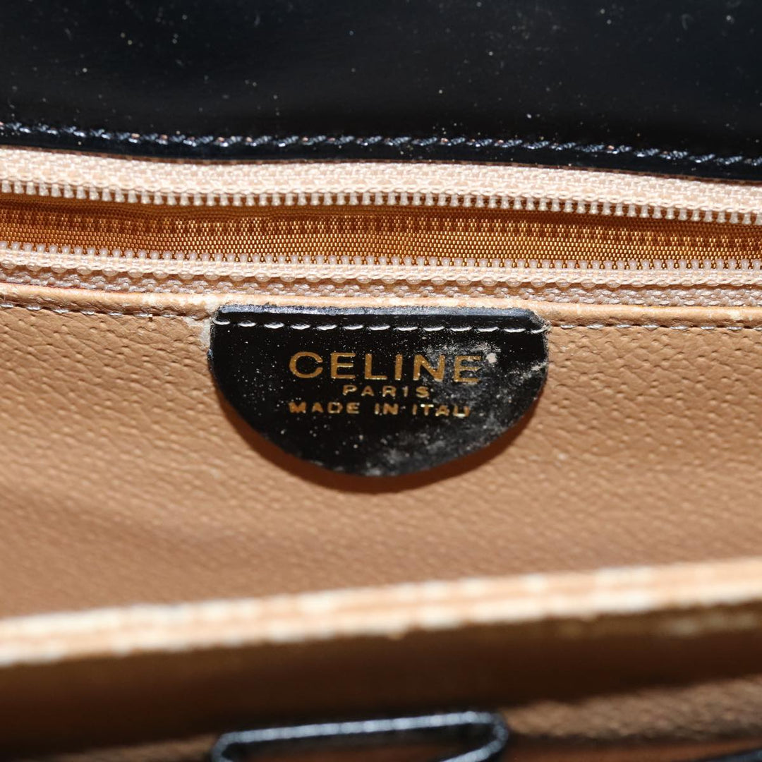 Celine Hand Bag Leather 2way Black Auth 73008