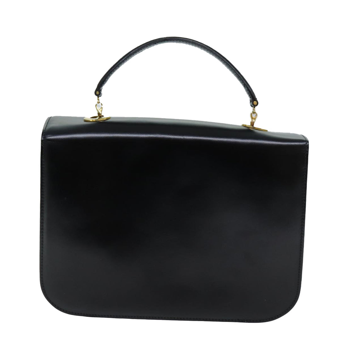 Celine Hand Bag Leather 2way Black Auth 73008