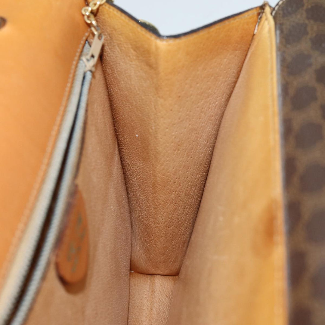 Celine Macadam Canvas Hand Bag PVC Brown Auth 73012