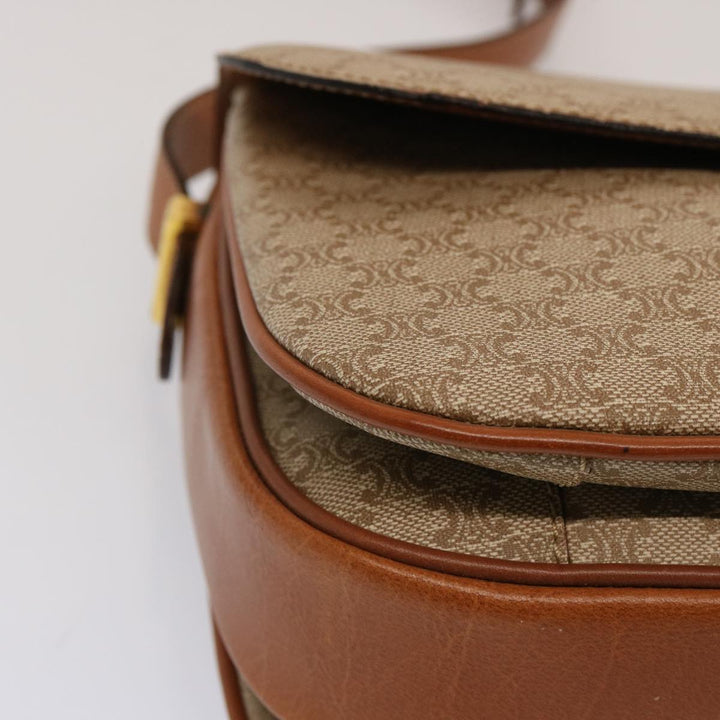 Celine Macadam Canvas Shoulder Bag Beige  73027