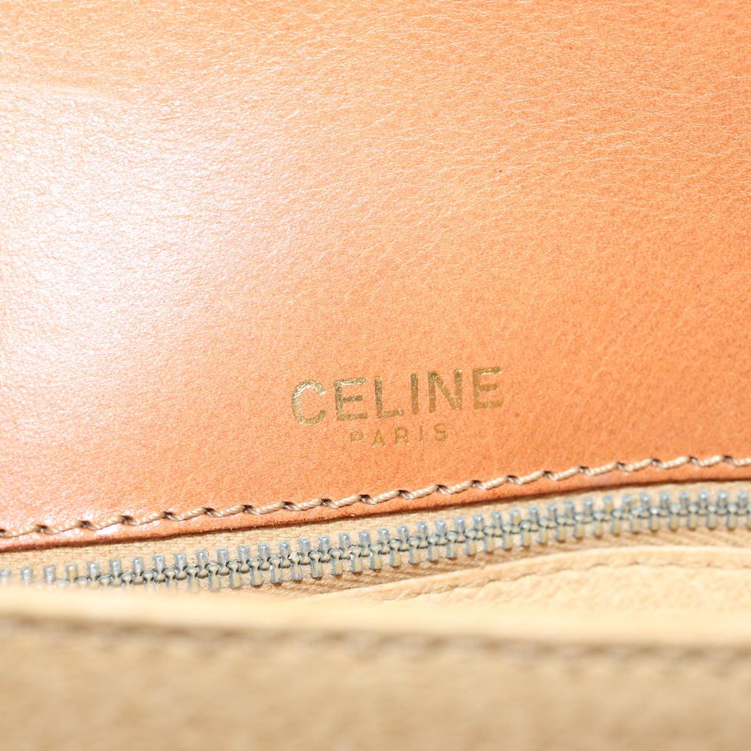 Celine Macadam Canvas Shoulder Bag Beige  73027
