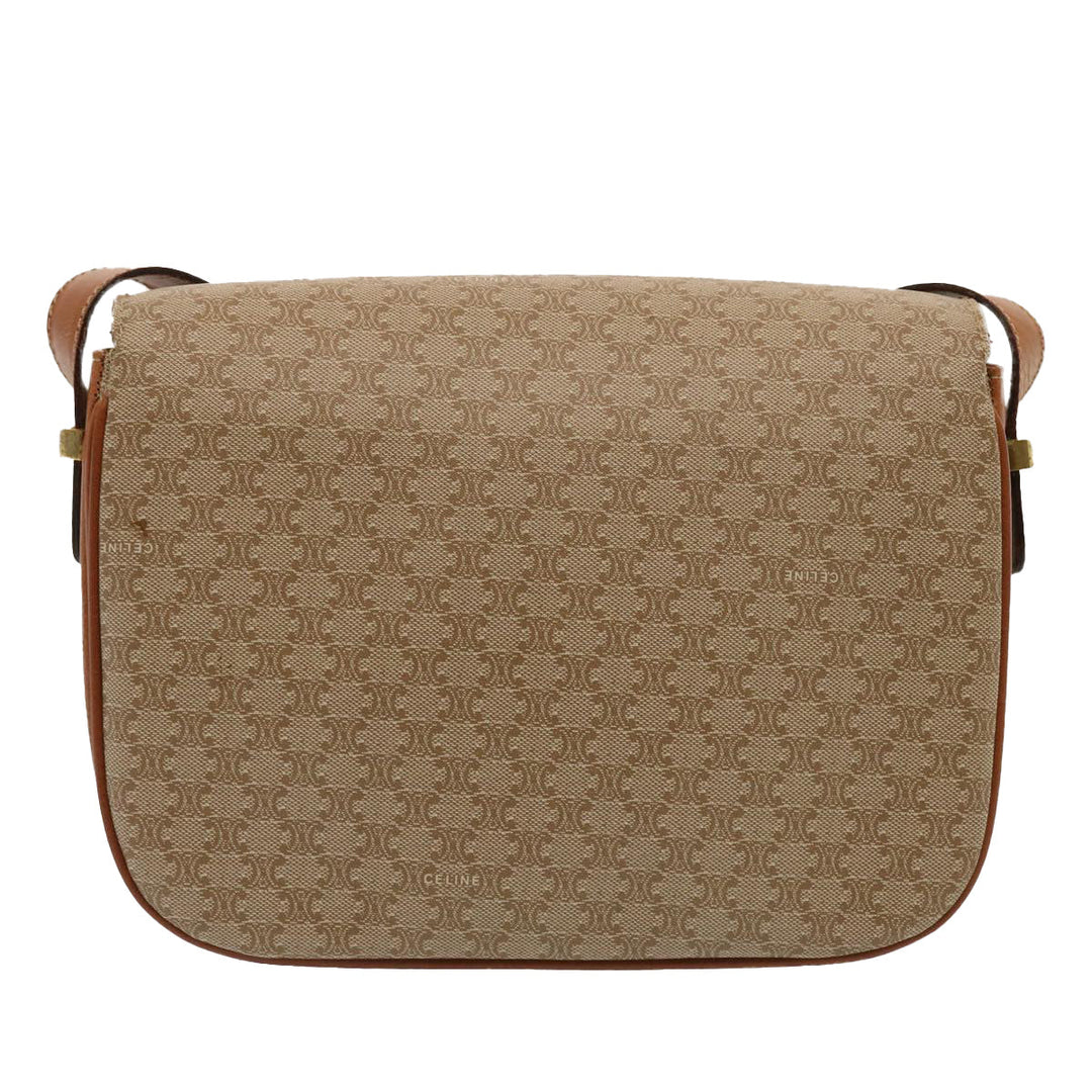 Celine Macadam Canvas Shoulder Bag Beige  73027