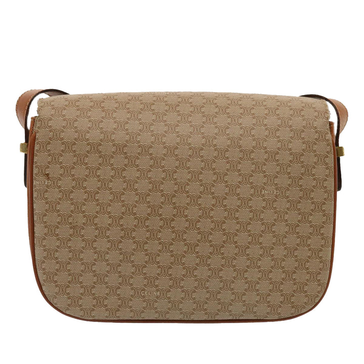 Celine Macadam Canvas Shoulder Bag Beige  73027