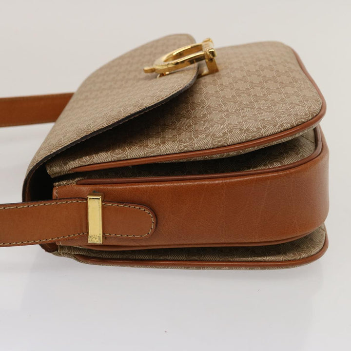 Celine Macadam Canvas Shoulder Bag Beige  73027