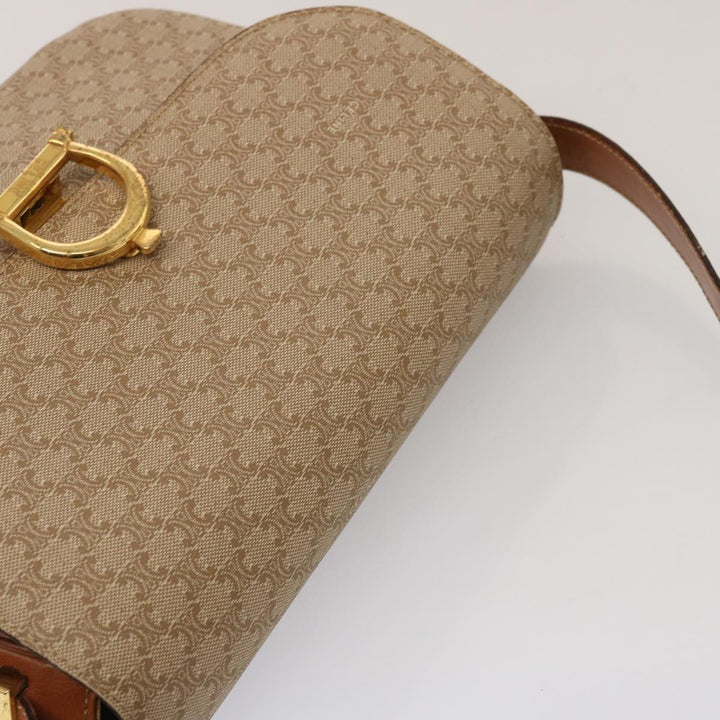Celine Macadam Canvas Shoulder Bag Beige  73027
